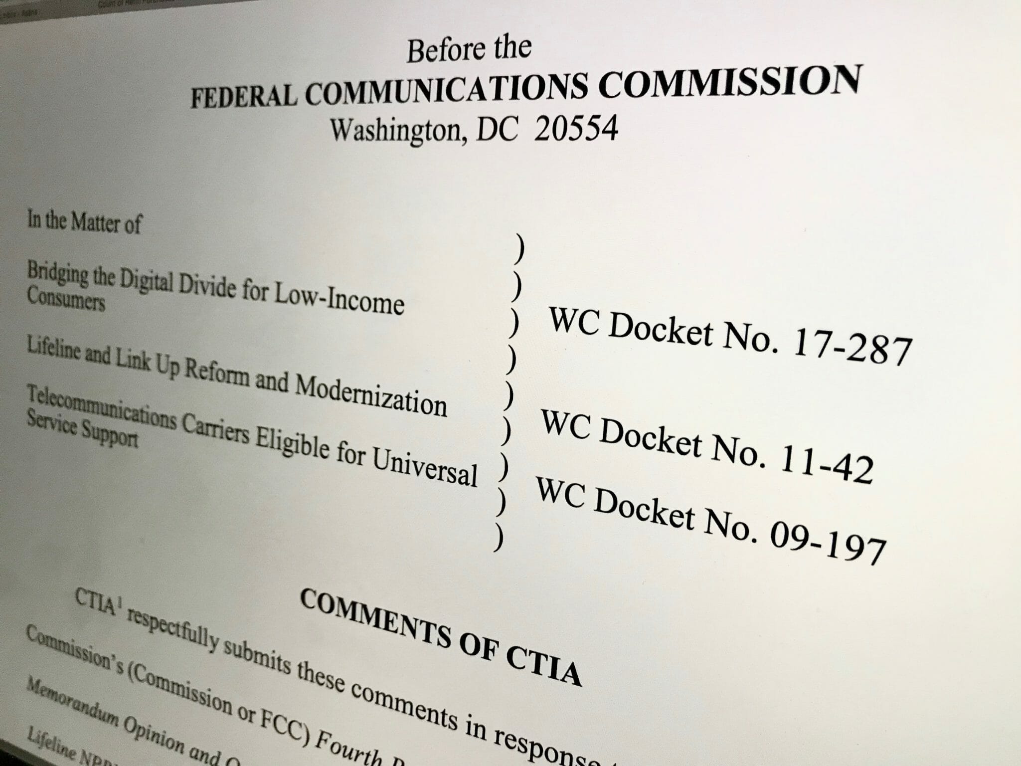 CTIA Opposes FCC Lifeline Changes Banning Wireless Resellers