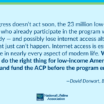 Light blue background, dark blue text. In quotes, Dave Dorwart's quote on ACP enrollment freeze